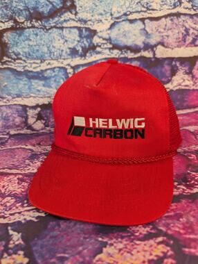 Vintage Helwig Carbon Red Snapback Rope Trucker Mesh Hat KC